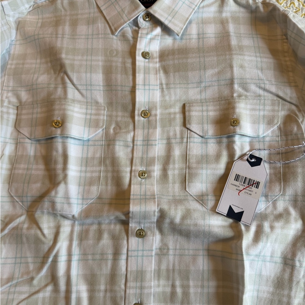 COAST Harbor Long Sleeve Button Down Plaid Shirt Small - Picture 3 of 5